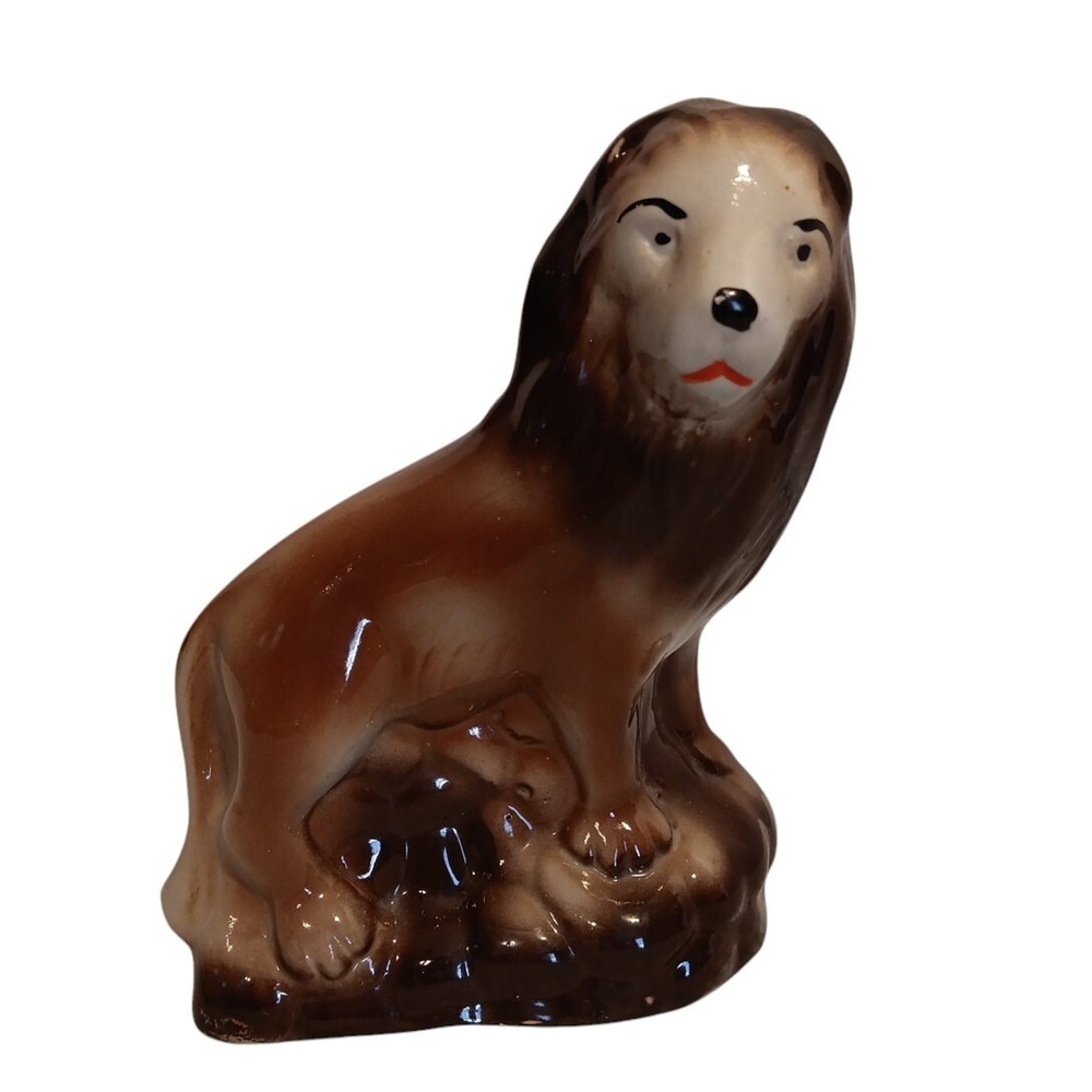 Vtg Handcrafted Collectibles Lusterware 7"t Orange Lion Figurine Brazil 60107